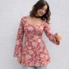floral print pink kurti floral print pink kurti