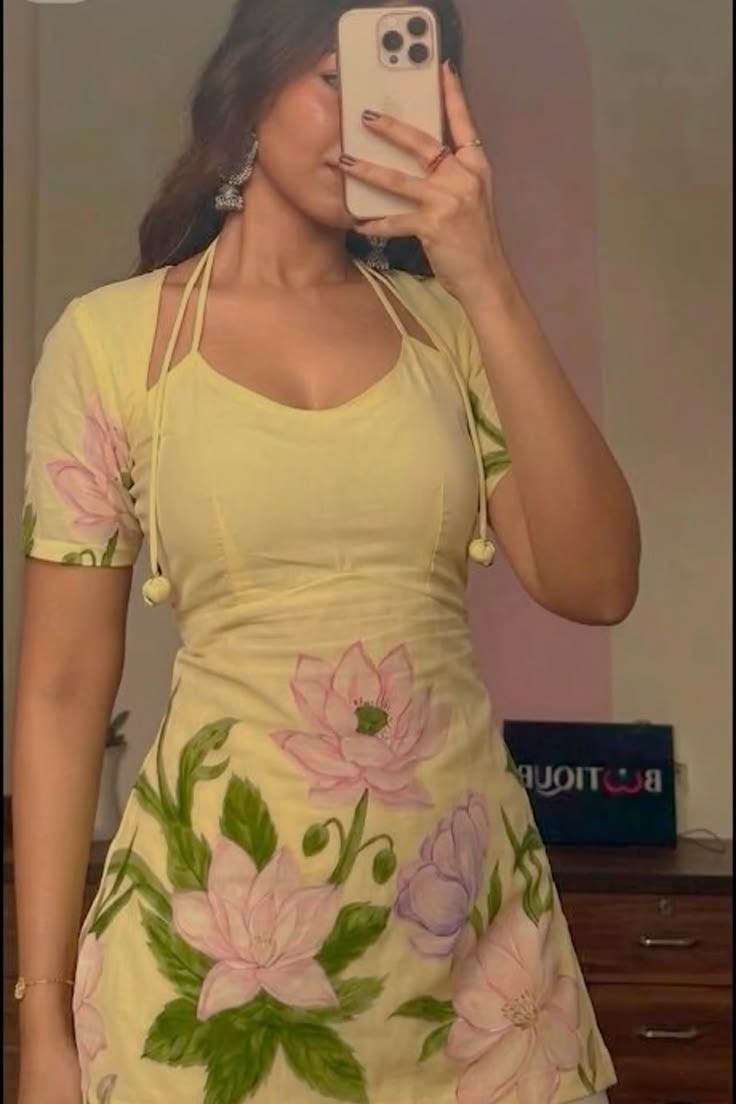 butter yellow bloom 🌼💛 the dress that feels like sunshine short kurtis for summer